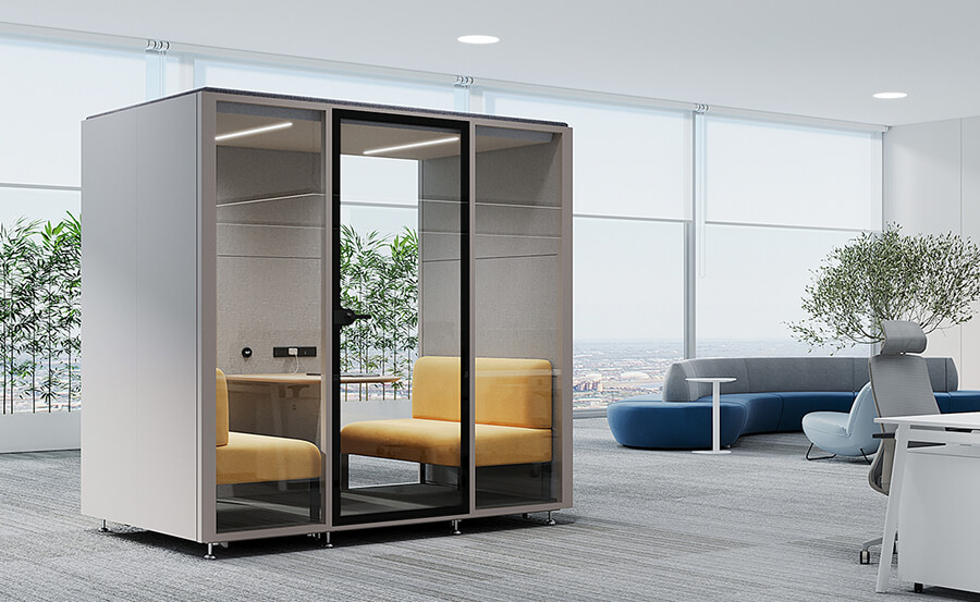 EchoBox Four Seater Steel Frame Acoustic Pod